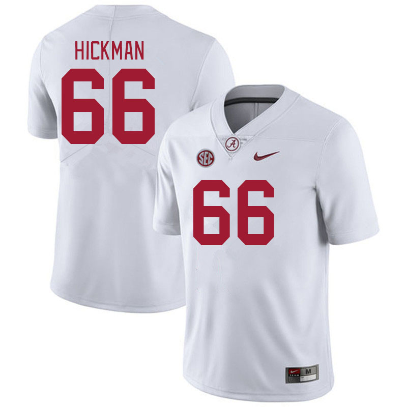 Men #66 Baker Hickman Alabama Crimson Tide College Footabll Jerseys Stitched Sale-White